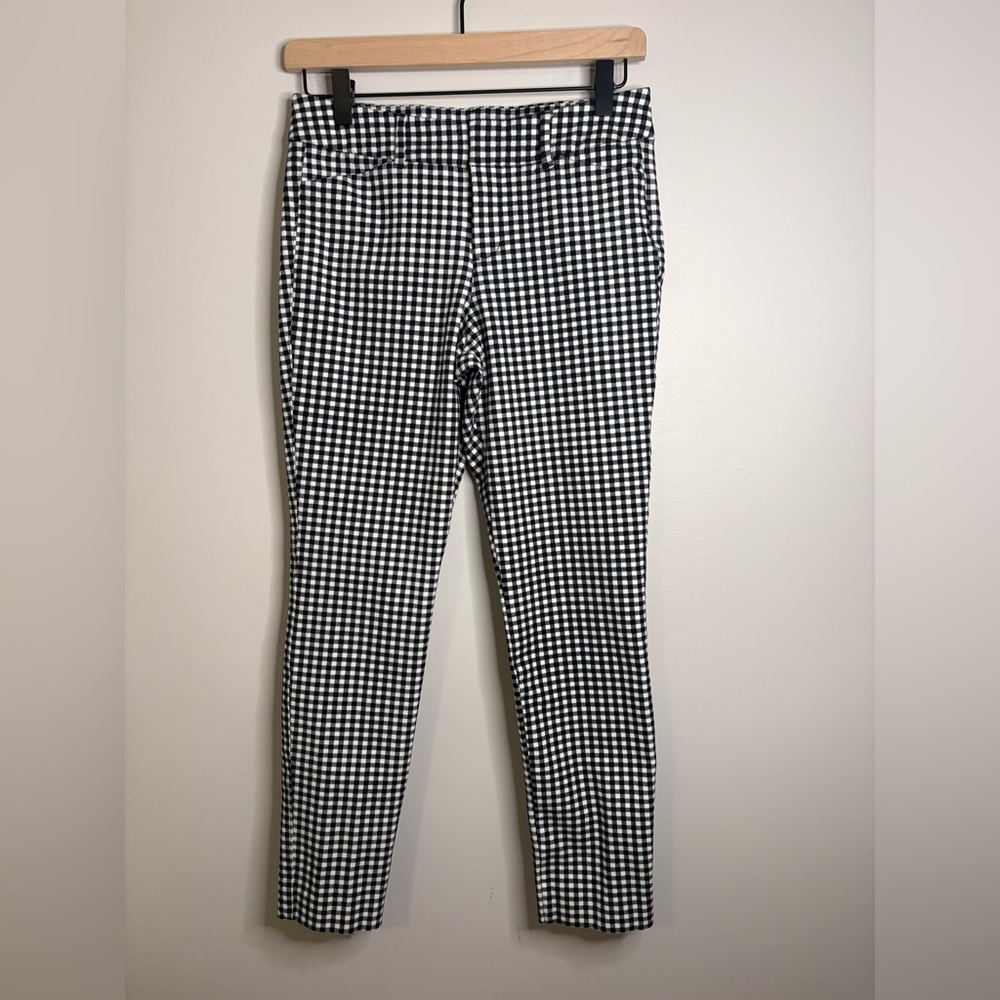 Women’s Old Navy High-Waisted Pixie Skinny Ankle Pants black/white gingham sz 2